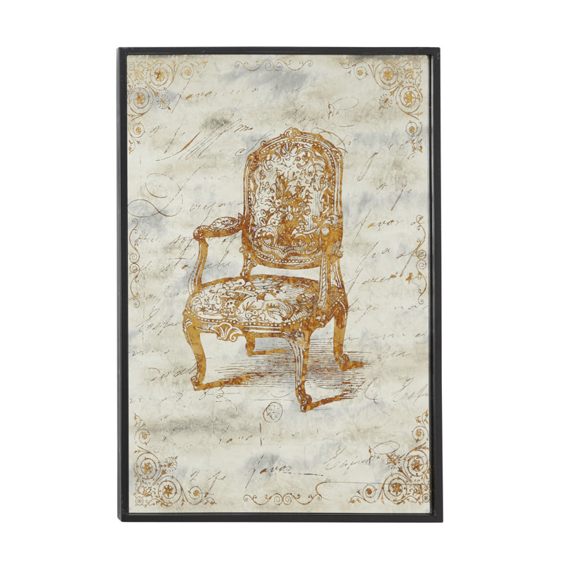 Décoration murale chaise avec panneau de fer antique