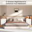Table de chevet peinte à 3 tiroirs pour chambre à coucher-542760854
