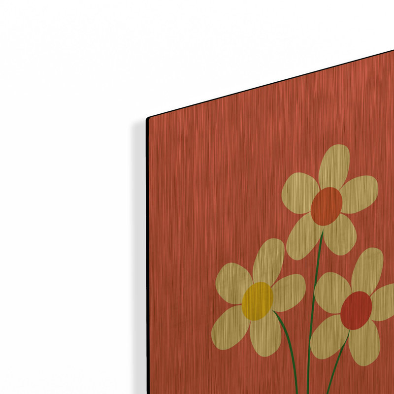 « Marguerites I » d'Ann Kelle, tableau mural en métal doré, 40,6 x 61 cm, 16 po x 24 po
