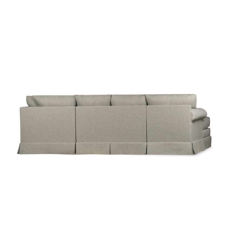 Canapé modulaire 3 pièces Friedman, Accoudoir à gauche (vu de face), Tissage natté lin Drusky Sustain®
