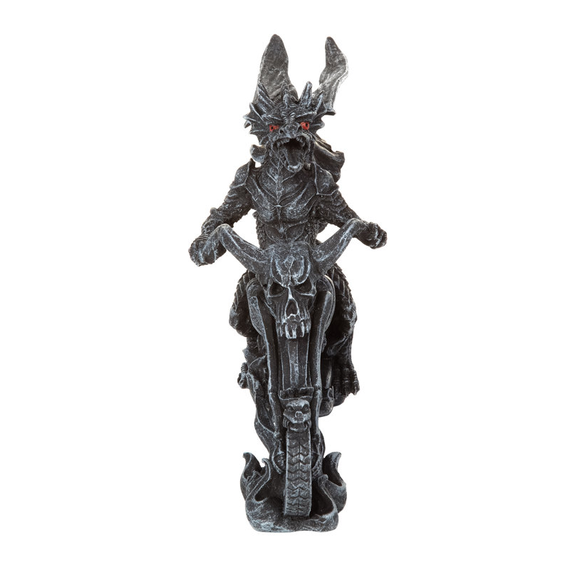 Figurine motard dragon sur squelette