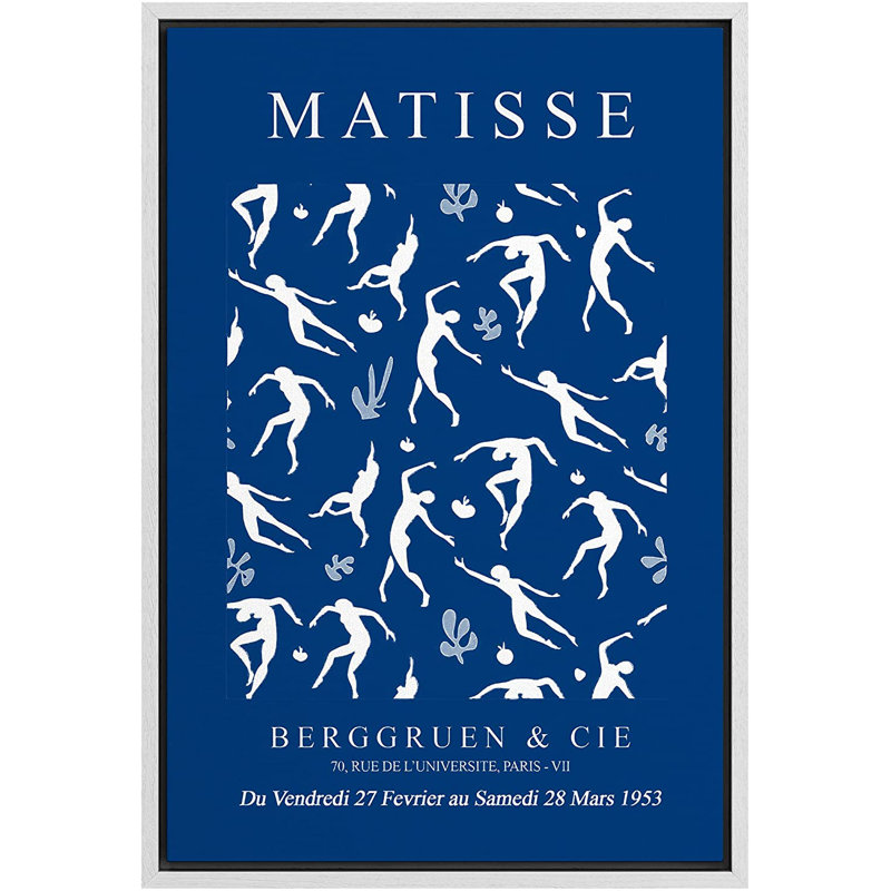 «Blue Nude Dancers» par Henri Matisse - impression sur toile, H 36 po x l 24 po x P 1,5 po, Cadre blanc