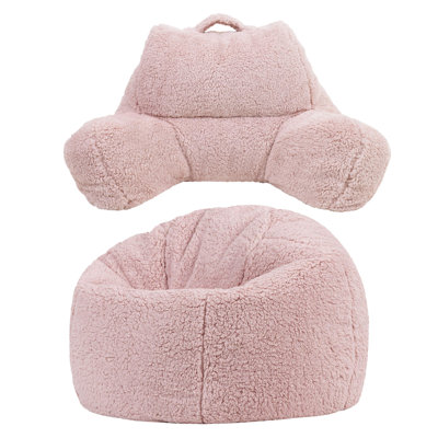 Kids Kingston Teddy Fleece Classic Bean Bag and Reading Pillow Set