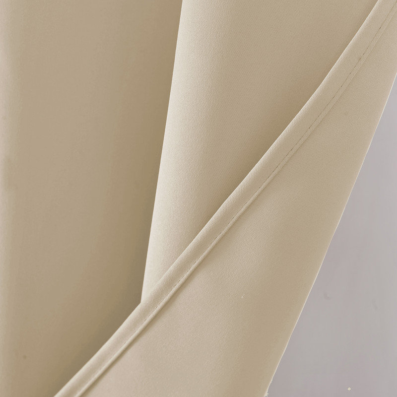 Fitnat 100% Blackout Window Curtain Panel, 52" W x 63" L, Beige