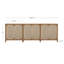 Rustic Wood TV Stand Cabinet With Seagrass Door Panels-110437287