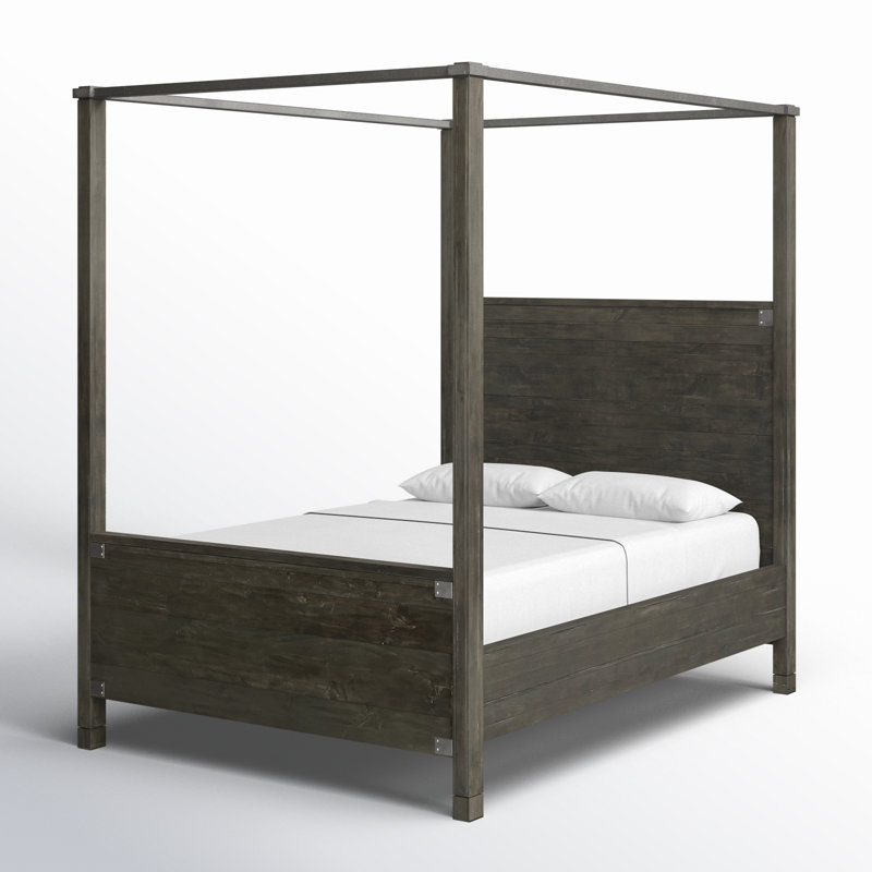 Mahika Solid Wood Canopy Bed, Queen