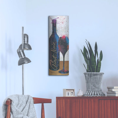 Winston Porter «Wine Splash Light 4» par Wellington Studio, art mural en métal 12 po x 36 po