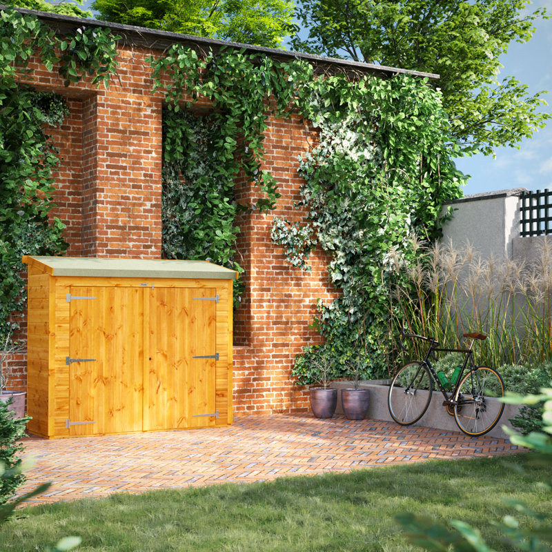 Powersheds 6 x 2ft Pent Timber Tongue & Groove Bike Shed