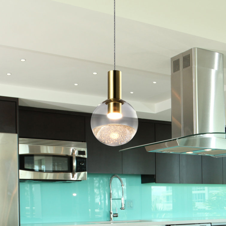 Sienna 5-in Integrated LED Height Adjustable ETL Certified Pendant Light with Globe Shade