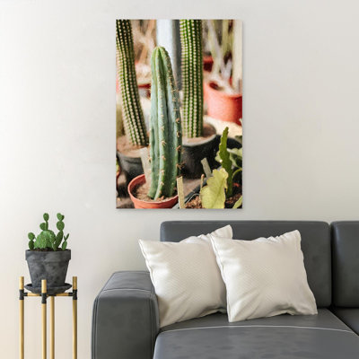 Green Cactus Plant In Brown Clay Pot 2 - 1 Piece Rectangle Graphic Art Print On Wrapped Canvas -  Foundry Select, 8E514A0B1BA34E50BBF4E855D263B2B8