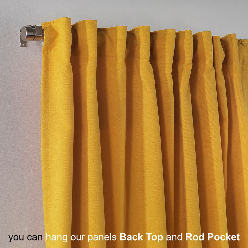 Lined Blackout Extra Long & Extra Wide Custom Made Decorative Single Panel, 52" W x 192" L, Mustard Yellow