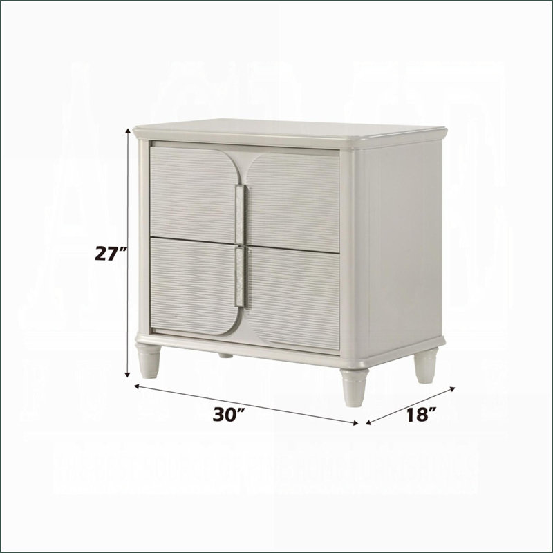 Table de chevet en bois Pearl White Luxury