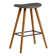 Azizbek Modern 26" Counter Height Backless Bar Stool with Footrest in Faux Leather and Wood