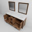 Meuble-lavabo double l 80 po x P 22 po avec plateau blanc et miroirs 30 po Ziva-664690809-586522022