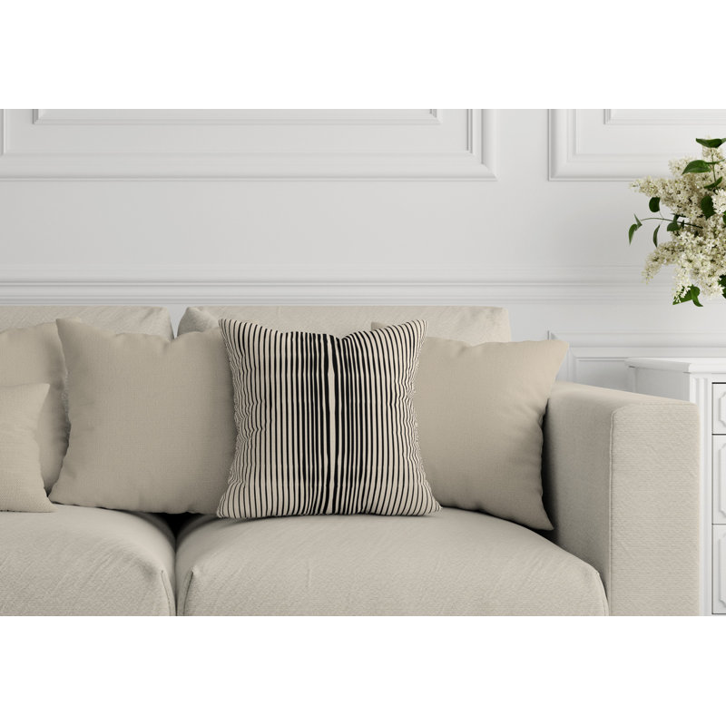 Ash Striped Outdoor Reversible Throw Pillow, 19H" x 19W", 15H" x 15W"