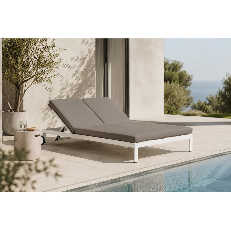 Sally Outdoor Chaise Lounge, Gray