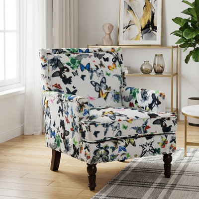 Fauteuil d'appoint à garniture cloutée Floral