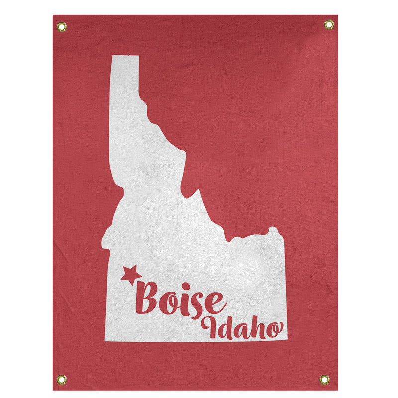 Tapisserie murale idaho boise, H 59 po x l 50 po, Rouge