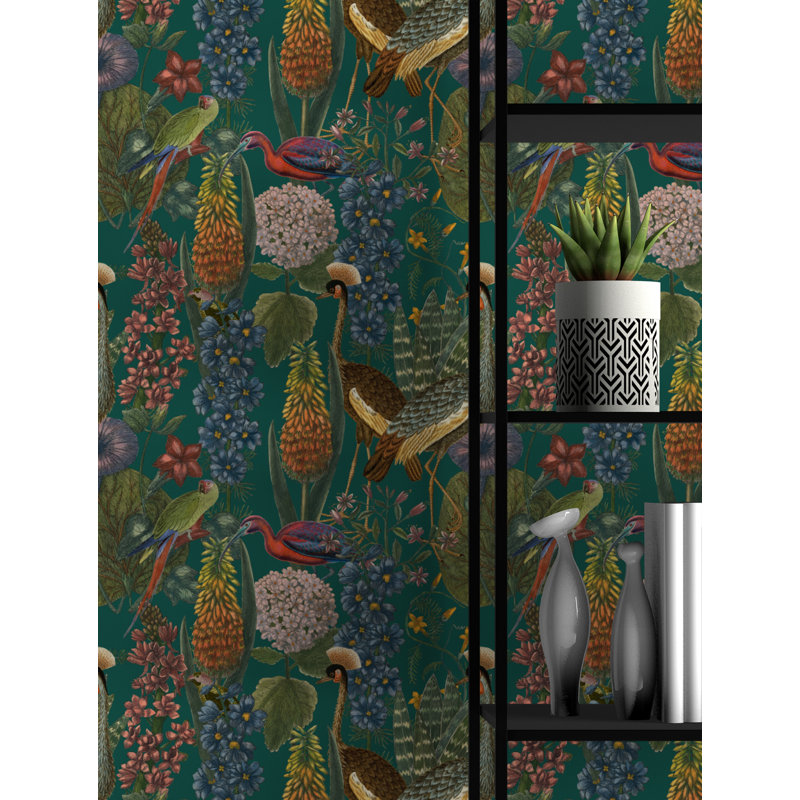 Yuki Osada Floral Wallpaper Double Roll, Green