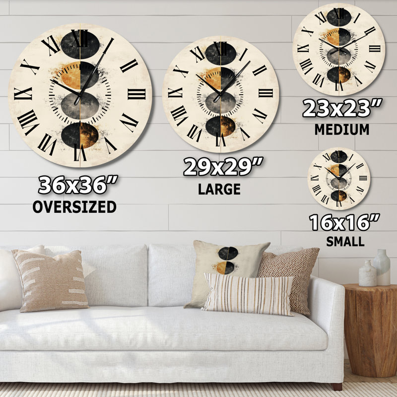 Horloge murale lunaire, Surdimensionné