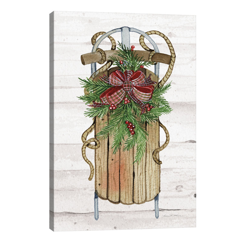 Holiday Sports Ii On White Wood by Kathleen Parr McKenna - Wrapped Canvas Print, 66.04 cm H x 45.72 cm W x 1.91 cm D