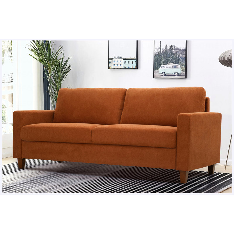 Canapé 3 places Mid-Century, Polyester orange