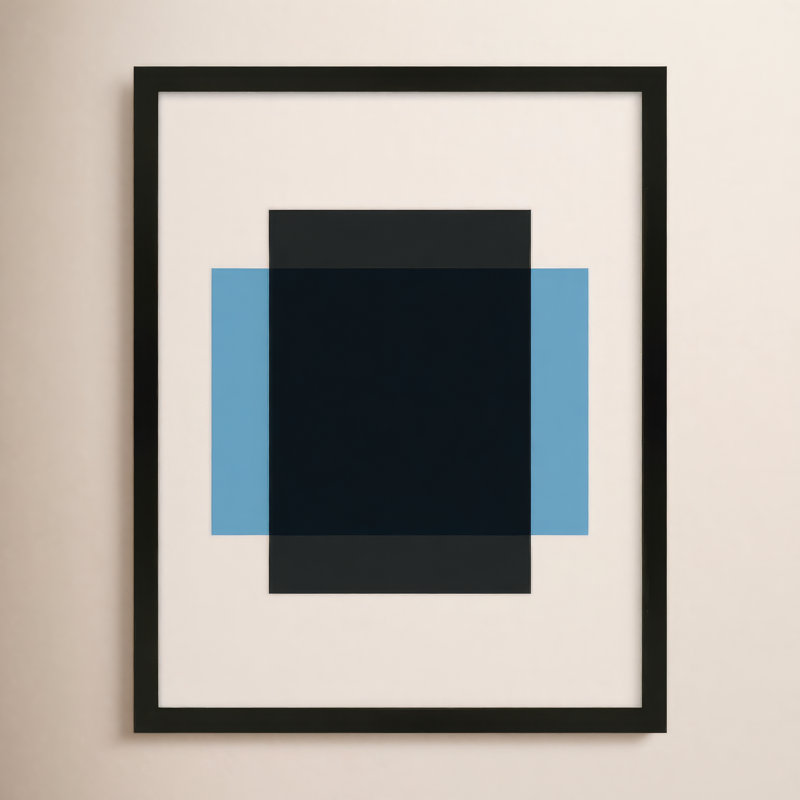 «Black & Blue 1», impression encadrée sur papier par Jacques Pilon, H 25 po x l 20 po
