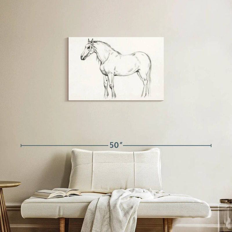 Brampt debout cheval 1818, H 20 po x l 30 po