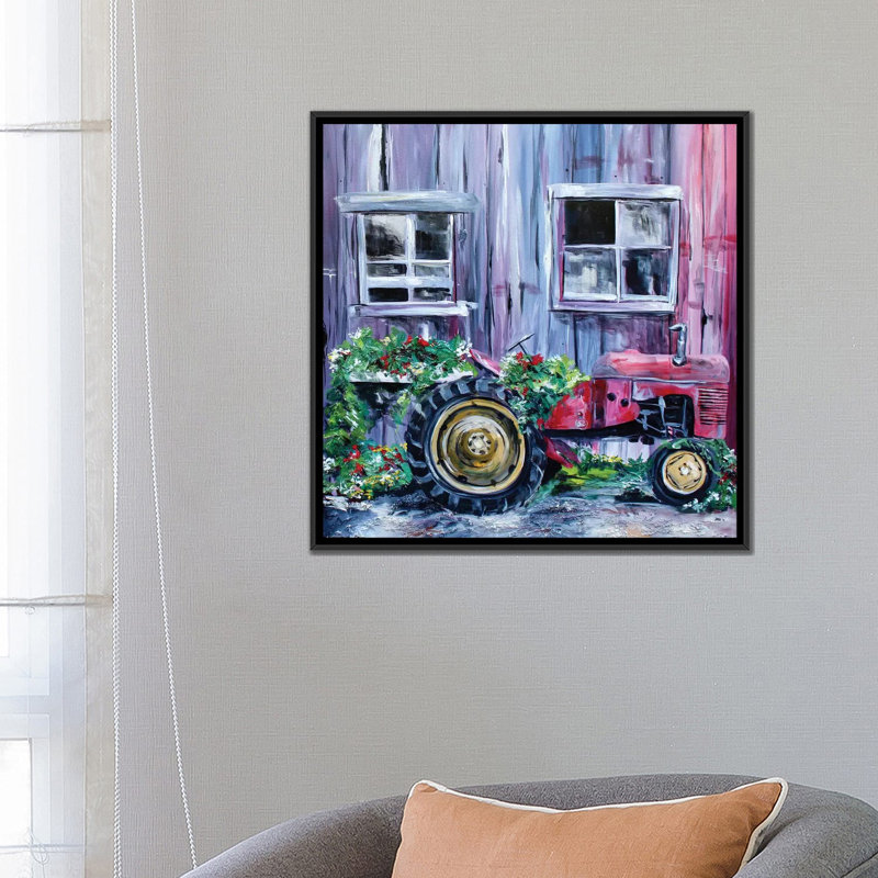 « spring crop », reproduction sur toile, H 26 po x l 26 po x P 1,5 po, Toile avec cadre flottant noir, Pas de tapis