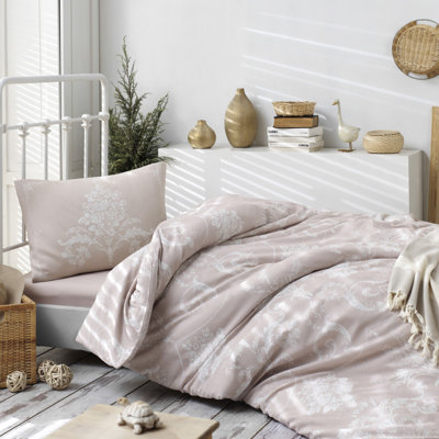 Soft and Stylish Single Quilt Cover Set, Duvet Cover 55.1 x 78.7 inches | 65% Cotton / 35% Polyester, 120 Thread Count | Machine Washable, Button Closure | Perfect for Cozy Bedroom Decor
