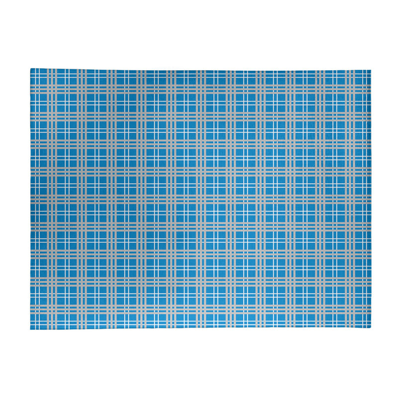 Tapis à carreaux bleu, Rectangle 9 pi x 12 pi