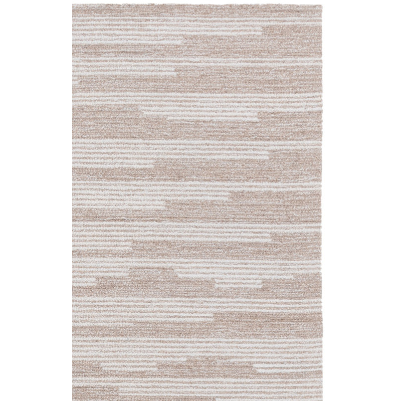 Mable Ebony Hand Tufted Wool Cotton Rug in Beige/Ivory, Rectangle 4' x 6'