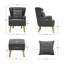 Aeroome Upholstered Wingback Chair with Footstool-1952924713