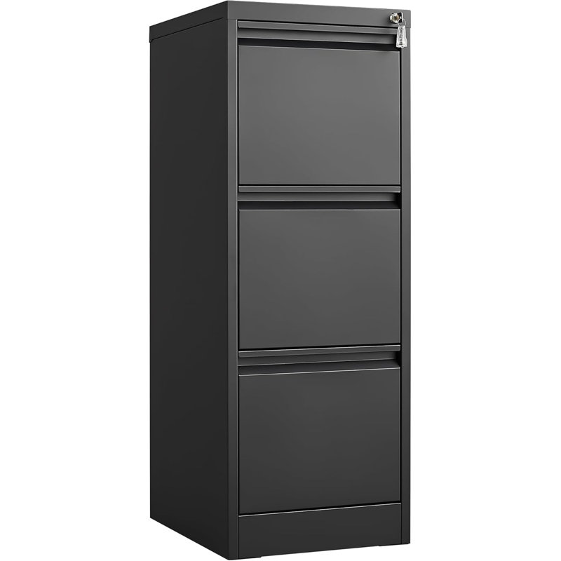 37cm Wide File Cabinet, Black