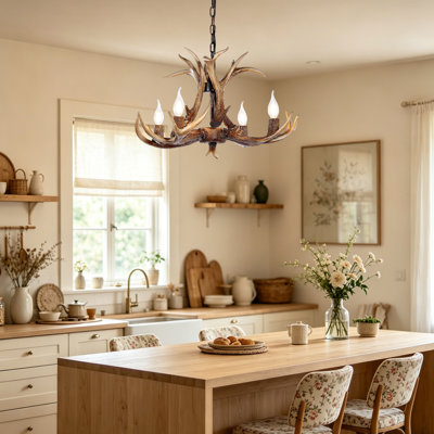 Luminaire suspendu en bois de cerf Antler Chandelier