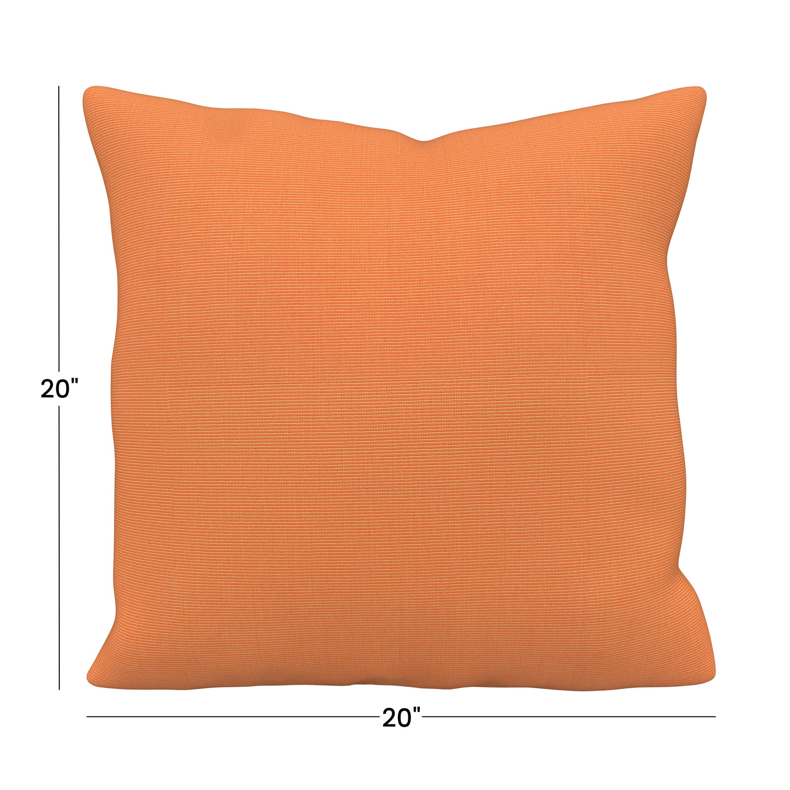 Sunbrella® Throw Pillow, Square 20", Canvas Tangerine Sunbrella® Canvas