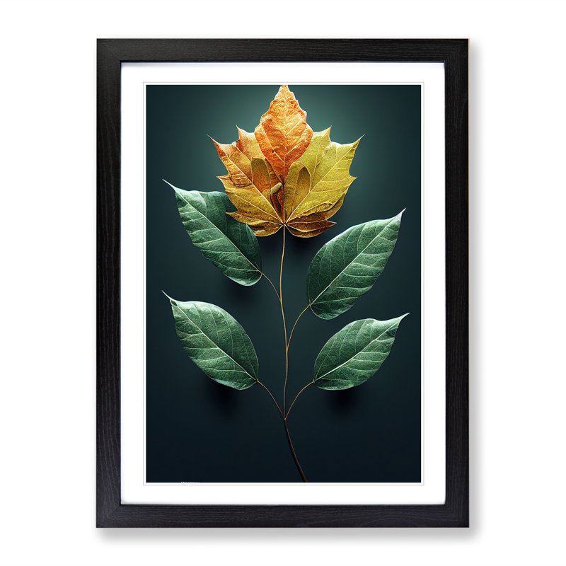 Unforgettable Leaves - Single Picture Frame Print, Black Framed, 64cm H x 46cm W x 2cm D