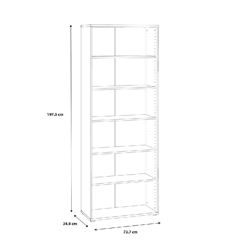 Frogerth 197.5cm H Standard Bookcase, 197.5cm H x 73.7cm W x 34.8cm D, Sonoma Oak