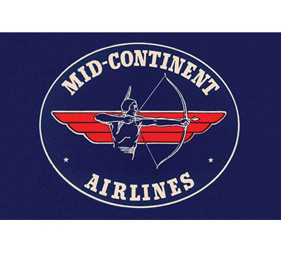 Mid-continent airlines-impression de publicité rétro