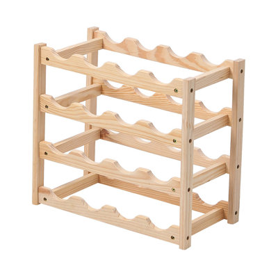 Alradius 24 - Bottle Bamboo Wine Bottle Rack in Yellow