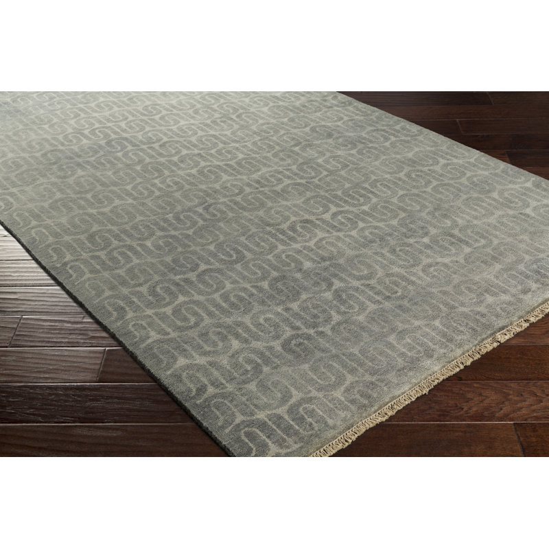 Wool Geometric Area Rug, Rectangle 6' x 9'