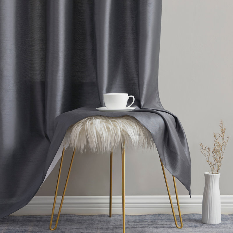 Eisenhart Semi Sheer Curtain Pair, Charcoal Gray, 54" W x 72" L