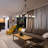 59" Dimmable Round Glass Shade Chandelier-111203651
