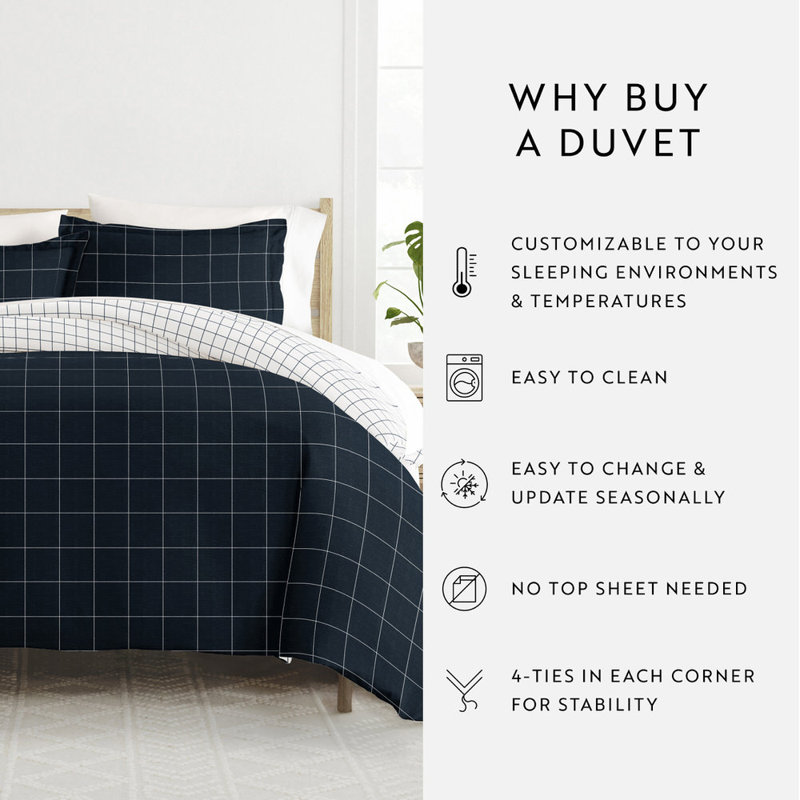 Ensemble de housse de couette en microfibre à motif de literie ultra douce dans une vitre rustique