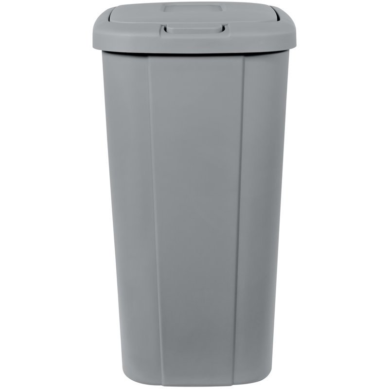 Hefty Kitchen Trash Can - Gray Plastic Touch Top 13.3 Gal - 4 Pack