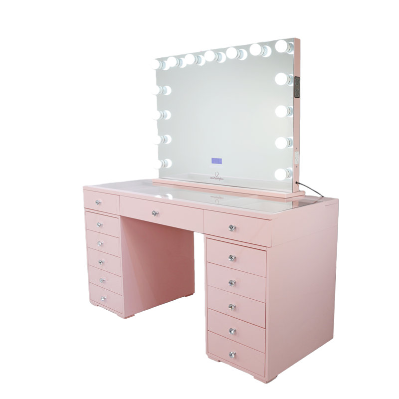 Glam & Glow – Smart Vanity Set Pink Edition — 13 Drawers, Pink