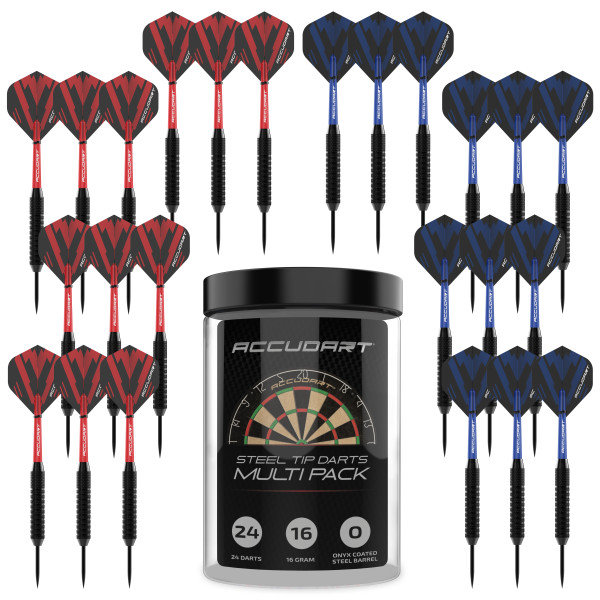 Emballage multiple de 24 pointes en acier Accudart