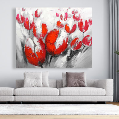 Red Tulips Canvas - Floral Home Decor Art for Bright Spaces