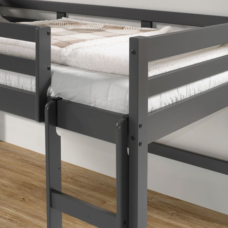 Brixham Kids Twin Loft Bed, Gray