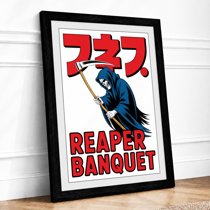 Reaper Banquet Retro - Print, A1 - 84.1 x 59.4 cm, Black
